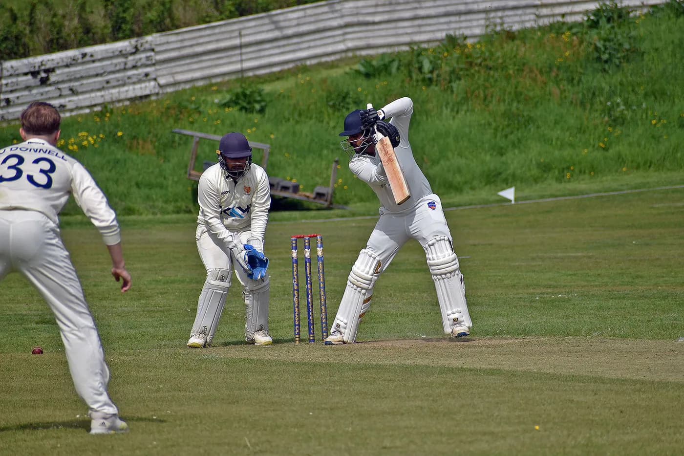 A batter playing a shot in a match